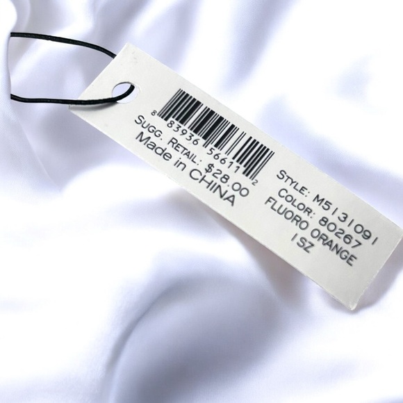 New Marc by Marc Jacobs Bracelet Fluoro Orange Stretch Braided Silicone - Picture 3 of 5